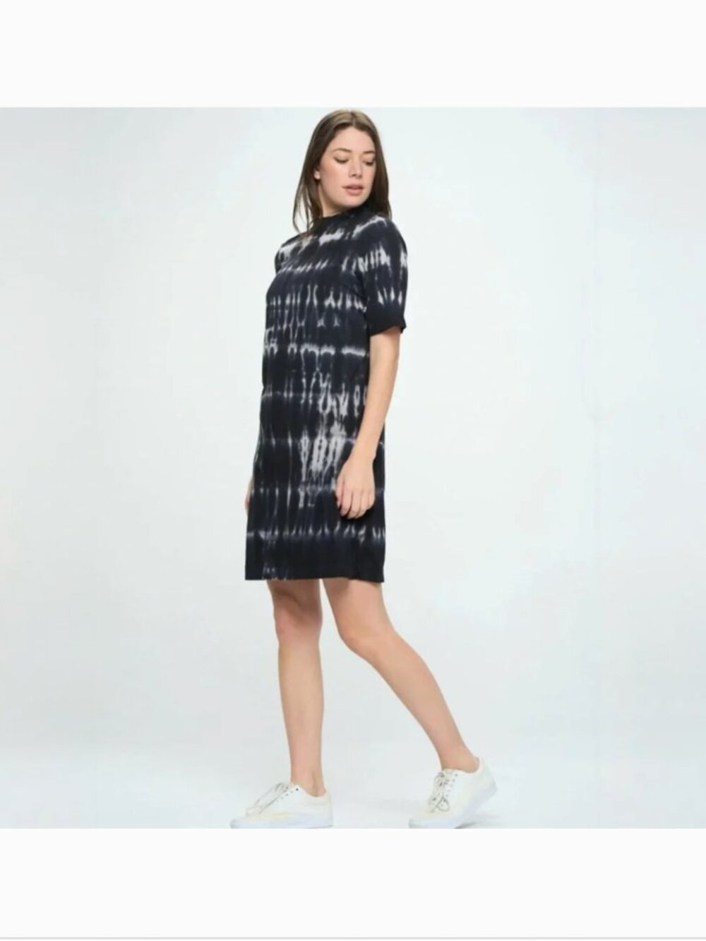 Anthropologie T.LA Heidi Mock Neck Tie Dye T-Shirt Dress